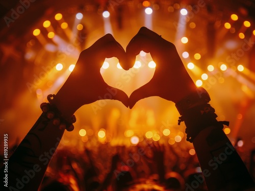 People Forming Heart Shape With Hands at Concert