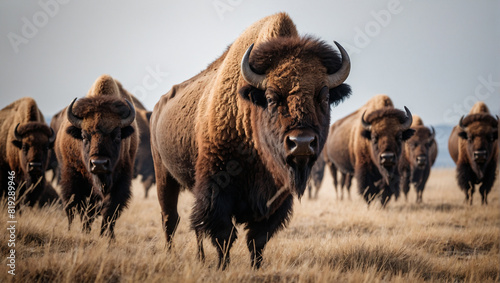 Wild bison in Yellowstone National Park, USA