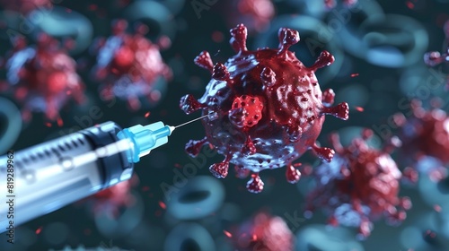 3 d rendering of a needle shooting into a human cell
