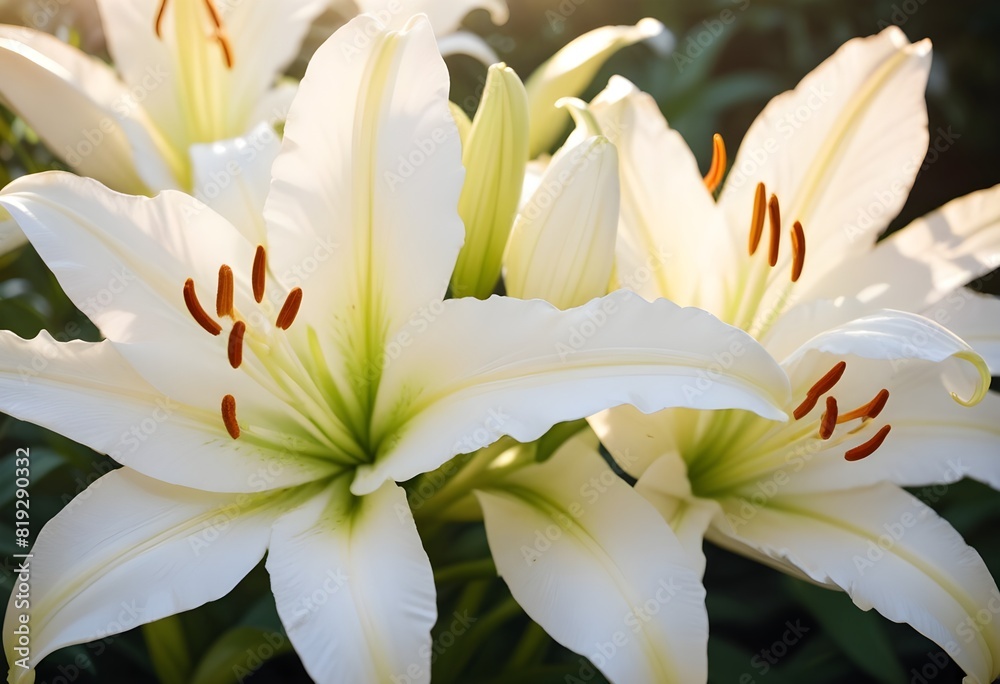 Fototapeta premium Lilies flower closeup Realistic Light understand sun light significantly summer season flower concept