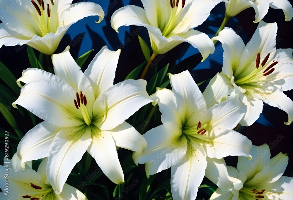 Obraz premium Lilies flower closeup Realistic Light understand sun light significantly summer season flower concept