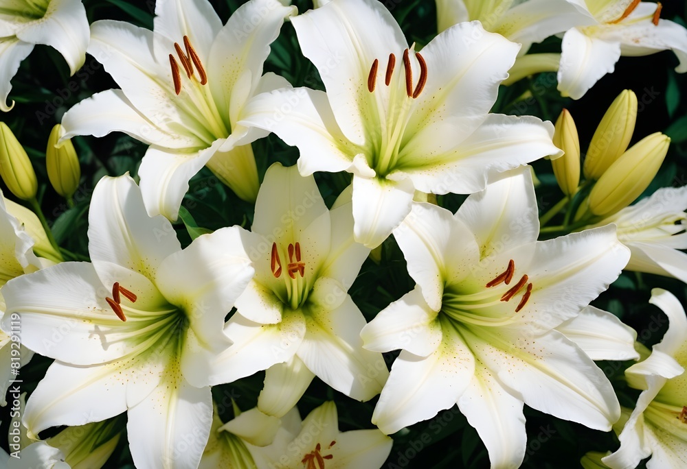 Obraz premium Lilies flower closeup Realistic Light understand sun light significantly summer season flower concept