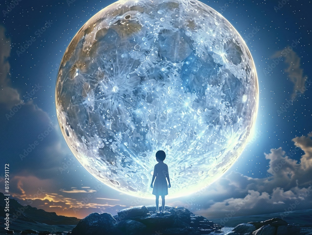 The moon It is large, round and white, it is much larger than all the stars. It is a large and bright light. The moon It is large, round and white, it is much larger than all the stars. It is a large and bright light.