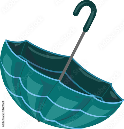 Vibrant and stylish green umbrella vector illustration isolated on a white background, digitally generated artwork providing protection from the rain in a modern and decorative design