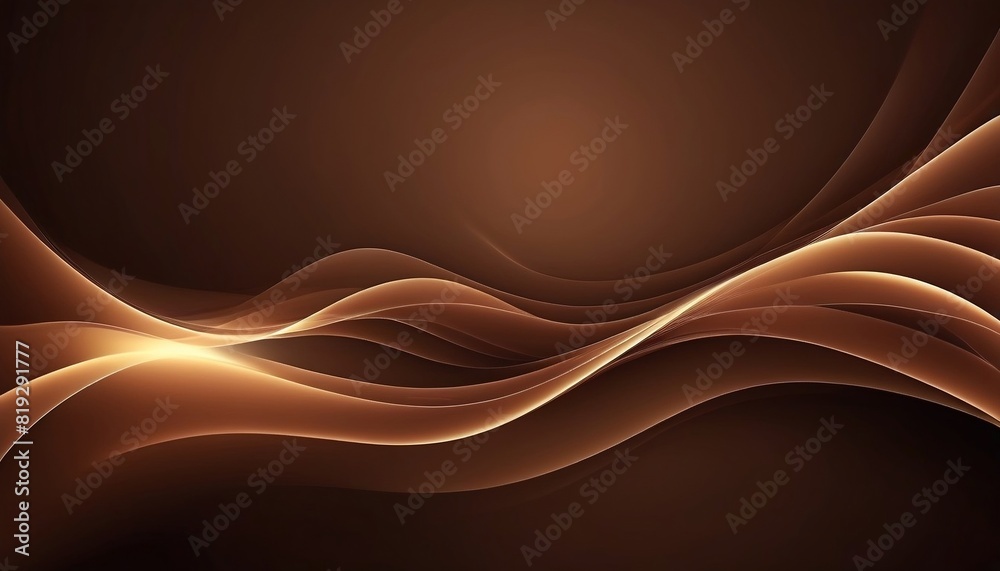 Fototapeta premium Abstract glowing brown background with soft lines, digital illustration created with generative ai.
