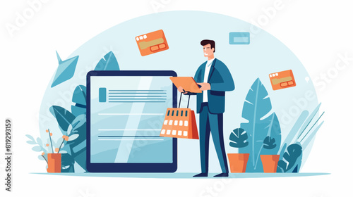 Vector flat online shopping concept. Illustration w © iclute4