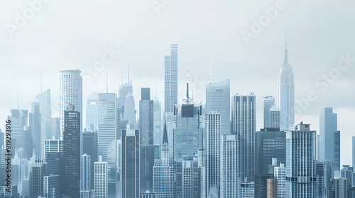 Illustration of the city with its buildings