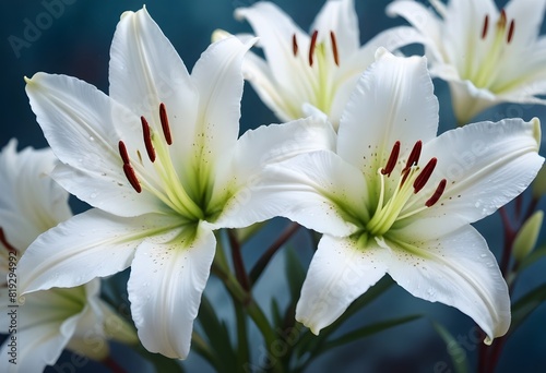 Lilies flower closeup Realistic Light understand sun light significantly summer season flower concept