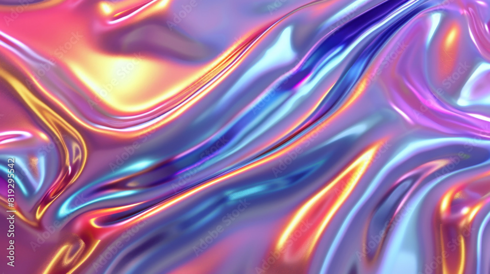 3d render of abstract colorful background with holographic liquid metal texture, wavy cloth surface 3d render of abstract colorful background with holographic liquid metal texture, wavy cloth surface