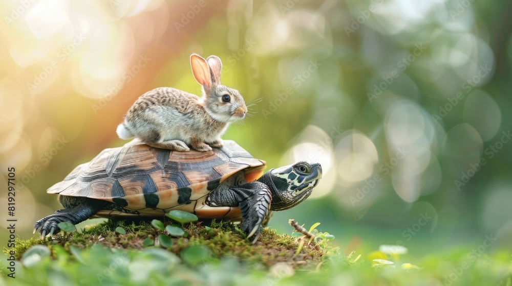 Rabbit riding turtle, better strategy concept