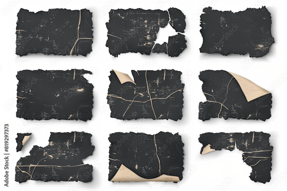 Vetor de collection of blank old sticker, label, price tag template for ...