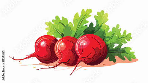 Vector illustration of a bright red beetroot ripe a