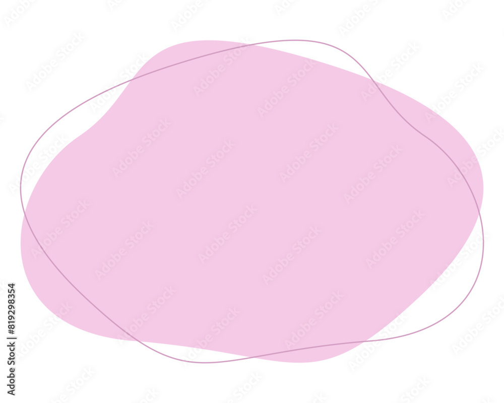 Simple abstract organic shape in pastel tone isolated on a transparent background
