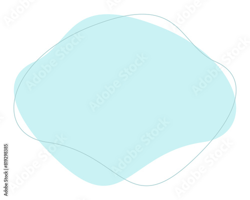 Simple abstract organic shape in pastel tone isolated on a transparent background