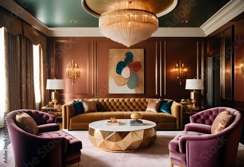 A Cozy matellic colours luxrious living room for luxrious living photo