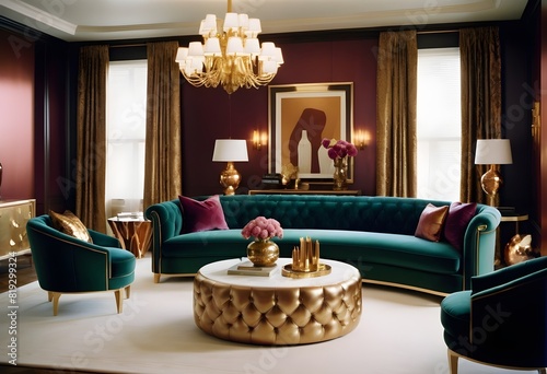 A Cozy matellic colours luxrious living room for luxrious living photo