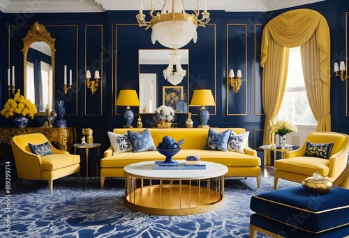 A Cozy matellic colours luxrious living room for luxrious living photo