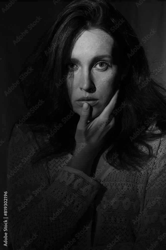 Portrait of a young woman. Natural beauty and unique charm of a young girl. A beautiful and gentle portrait. Portrait of a young woman. Natural beauty and unique charm of a young girl. A beautiful and gentle portrait.