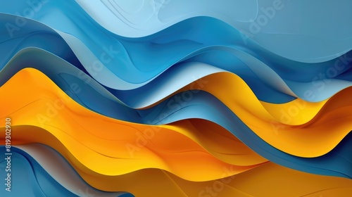 Blue and orange abstract waves AIG51A.