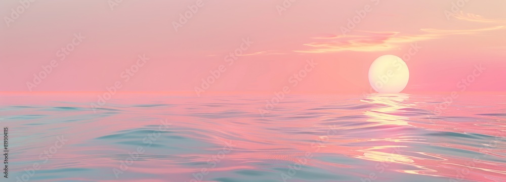 Ultrawide Photo Of Pastel Pink Sunset Over Wavy Water Backdrop Ultrawide Photo Of Pastel Pink Sunset Over Wavy Water Backdrop