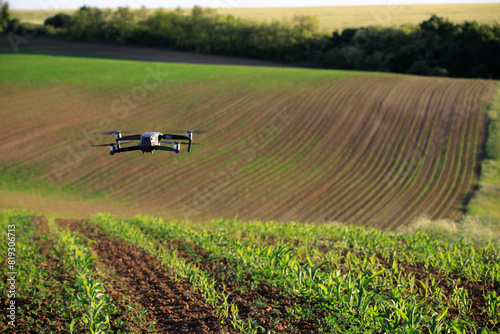 Control and monitoring of spring agricultural crops using a drone in agro-industry