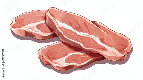 vector pork raw kidney offal sketch. Isolated illus photo
