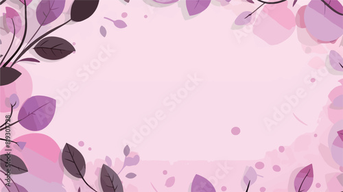 Vector purple leaves abstract pattern in circle fra