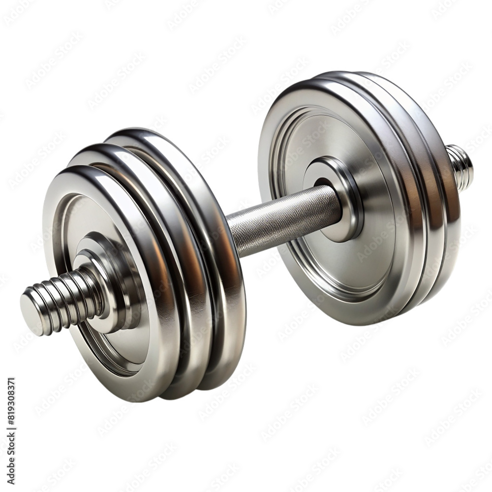 Naklejka premium Heavy steel dumbbell Isolated on transparent background