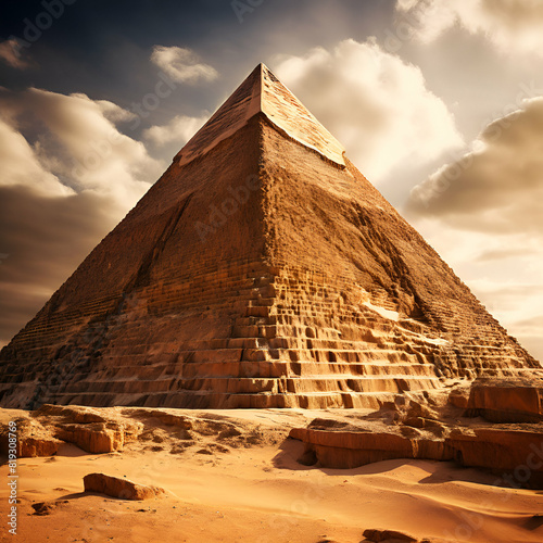 Closeup of Great pyramid Giza   7th wonder of world