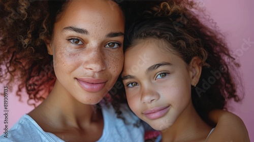 Mother and Daughter Smiling at Camera