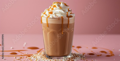 Cup of Coffee With Whipped Cream and Caramel