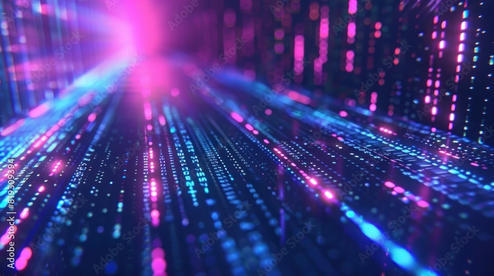 blue light speed and motion blur Background, abstract digital tech banner background. copy space