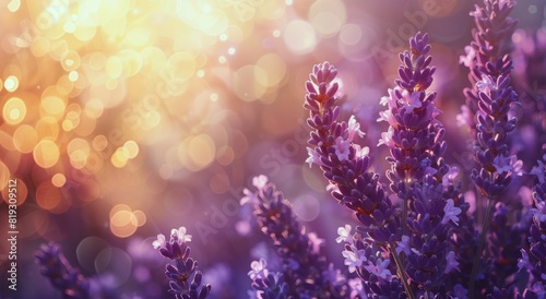 Lavender flowers in full bloom with a bokeh background