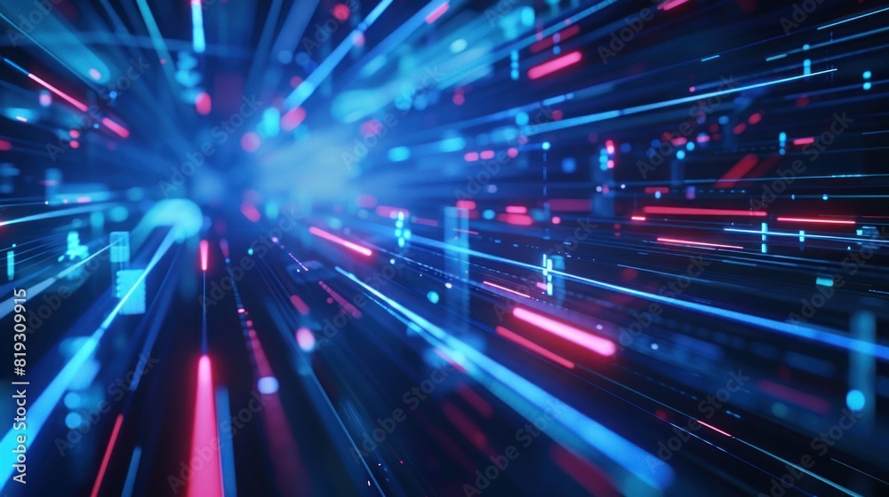 blue light speed and motion blur Background, abstract digital tech banner background. copy space blue light speed and motion blur Background, abstract digital tech banner background. copy space