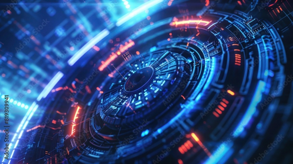 blue light speed and motion blur Background, abstract digital tech banner background. copy space blue light speed and motion blur Background, abstract digital tech banner background. copy space