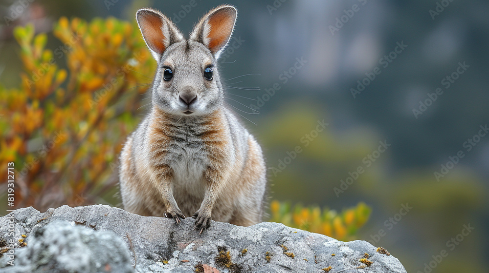 Forest hare on a stone Forest hare on a stone
