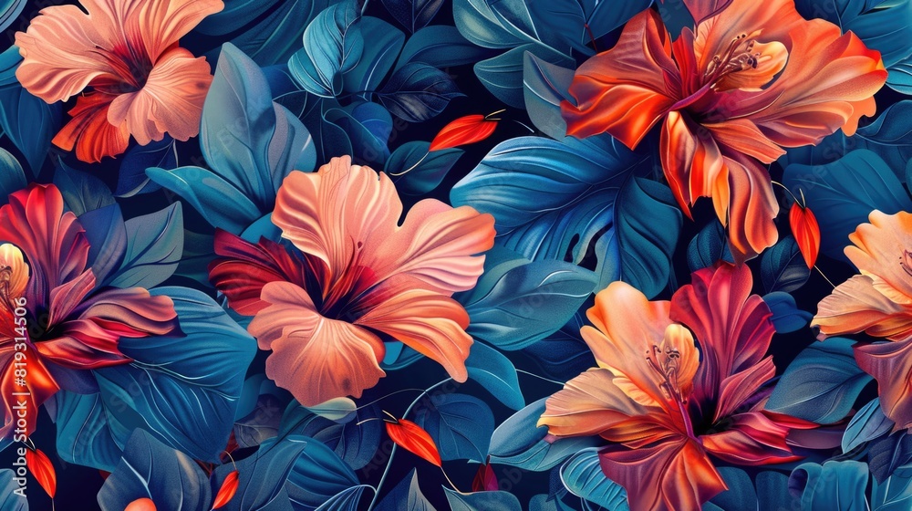 Seamless pattern illustration Abstract Flowers. Seamless pattern illustration Abstract Flowers.