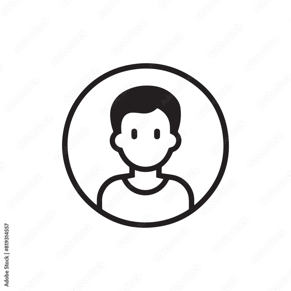 Male avatar icon in circle, vector illustration Male avatar icon in circle, vector illustration