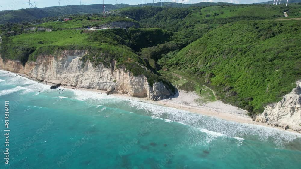 Drone shot of cliff in Dominican Republic. Drone shot of cliff in Dominican Republic.