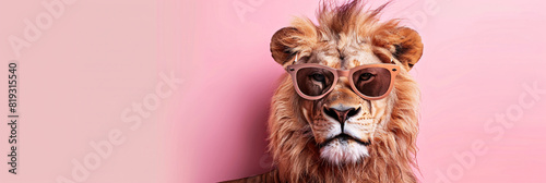 Fashionable Lion Wearing Sunglasses