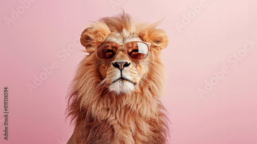 Stylish Lion Wearing Sunglasses