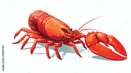 vector sketch cartoon sea crayfish lobster. Isolate © zoni