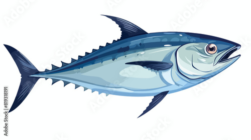 vector sketch sea tuna fish. Hand drawn seafood del