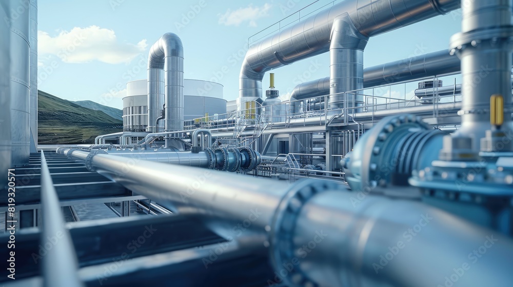 The visualization of the thermodynamic machinery in a geothermal power plant The visualization of the thermodynamic machinery in a geothermal power plant