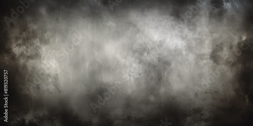 Abstract grunge background with smoke and fog. Dark and mysterious wallpaper. Vintage texture. Abstract dark grungy background with smudged white wall. High quality photo