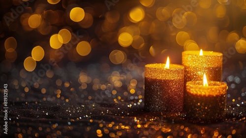 Two Candles on Table With Bokeh Background