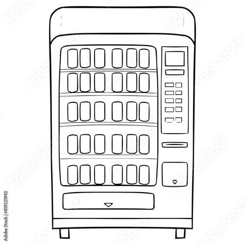 vending machine illustration hand drawn outline vector
