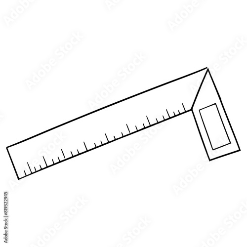 elbow ruler illustration hand drawn outline vector