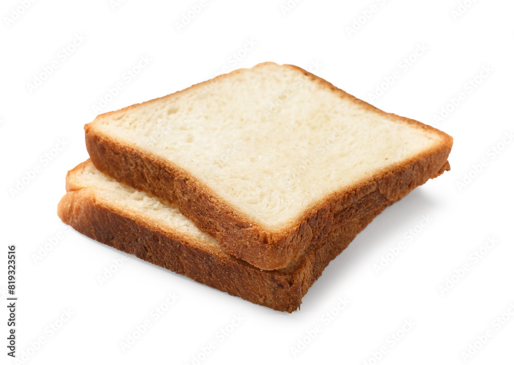 Pieces of fresh toast bread isolated on white Pieces of fresh toast bread isolated on white
