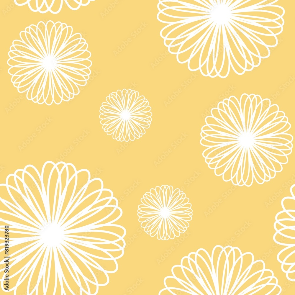 Fototapeta premium Simple floral seamless pattern with flowers for fabrics and cards and linens